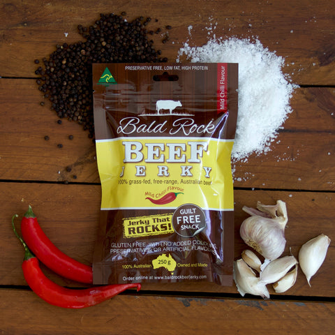 Bald Rock Beef Jerky - Chilli Flavour - 250g